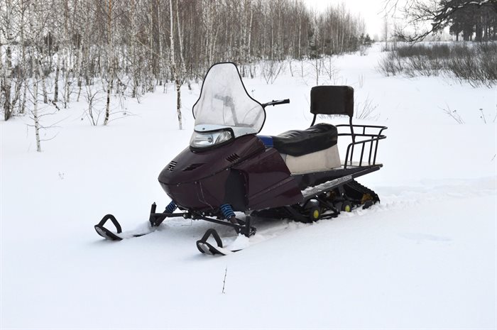 Самодельный снегоход с двигателем мотоцикла 